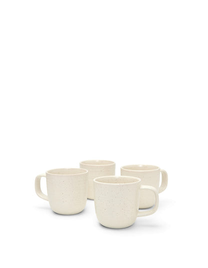 Fernleigh White Speckle Stoneware 4pc mug set