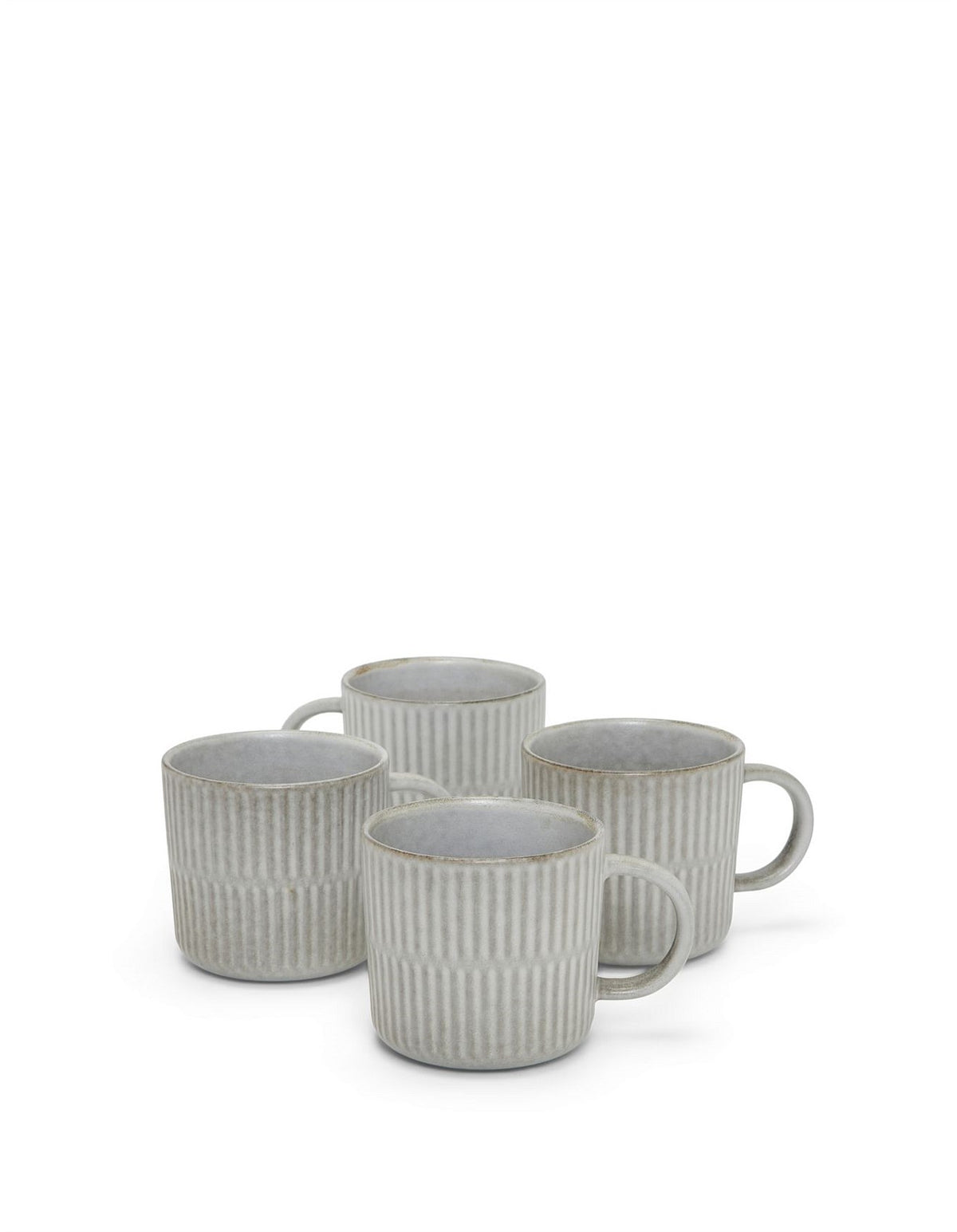 Manna Stoneware Textured Mug Set of 4 Grey