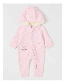Quilted Bunny Coverall in Light Pink