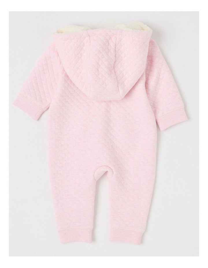 Quilted Bunny Coverall in Light Pink