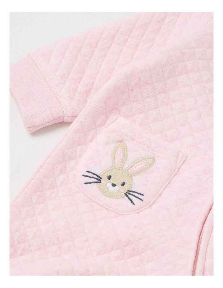 Quilted Bunny Coverall in Light Pink