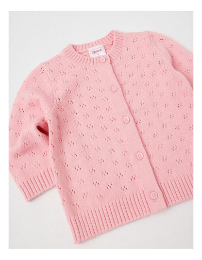 Chenille Pontelle Cardigan in Pale Pink
