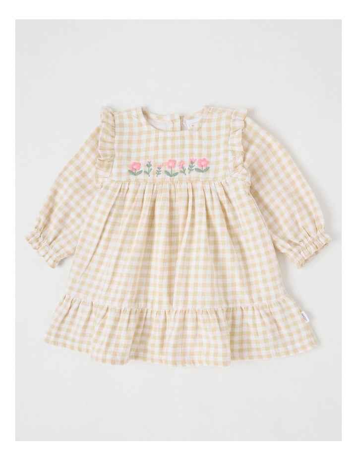 Gingham Dress in Cream