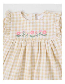 Gingham Dress in Cream
