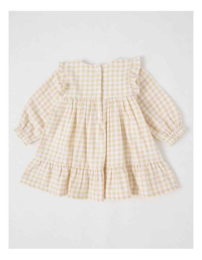 Gingham Dress in Cream
