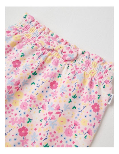 Bow Front Floral Trackpants in Blush