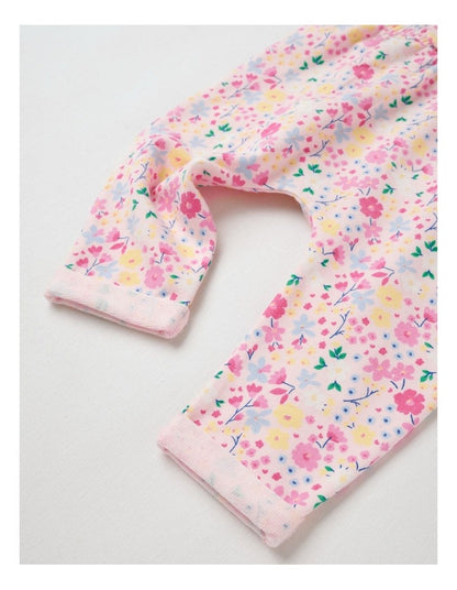 Bow Front Floral Trackpants in Blush