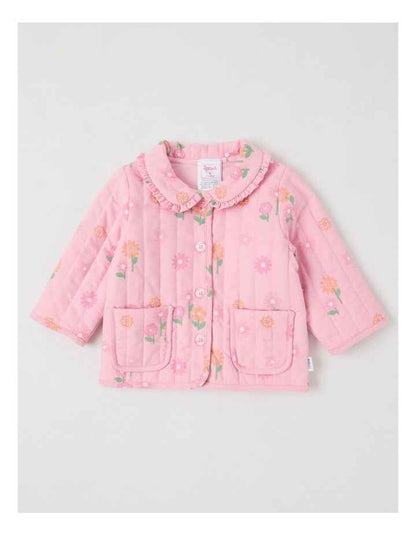 Quilted Floral Jacket in Blush