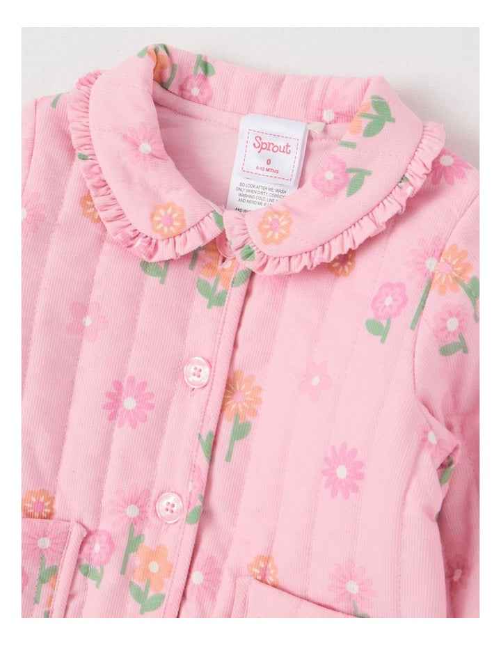 Quilted Floral Jacket in Blush