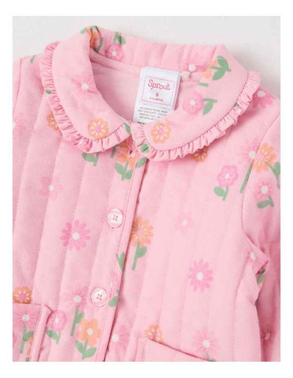 Quilted Floral Jacket in Blush