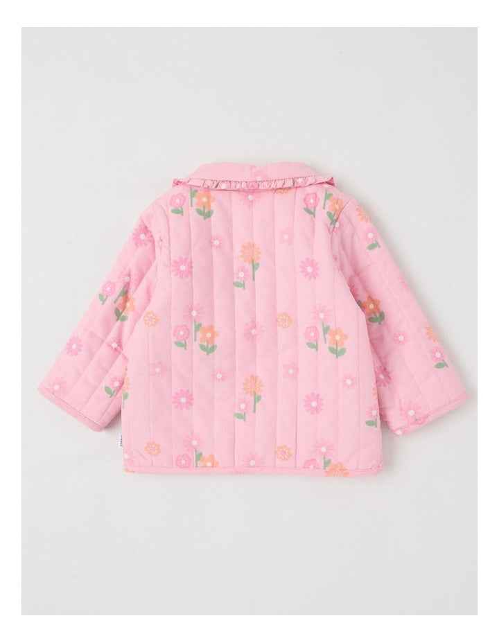 Quilted Floral Jacket in Blush