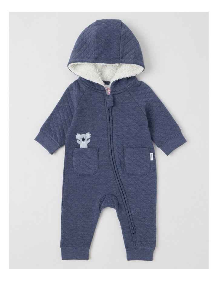 Quilted Koala Coverall in Indigo
