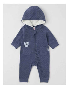 Quilted Koala Coverall in Indigo