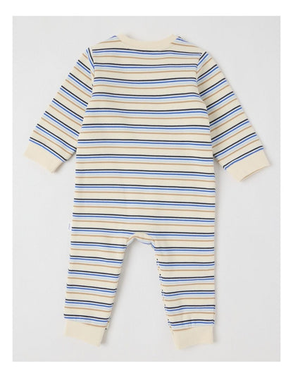 Farm Animal Stack Fleece Coverall in Bone