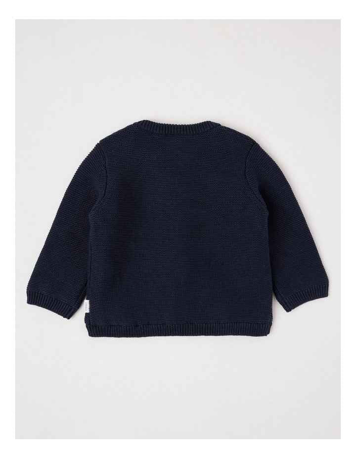 Sherpa Lined Toggle Cardigan in Navy