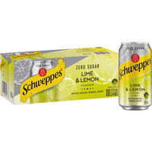 Schweppes Zero Sugar Lime Infused Mineral Water Cans Multipack 375ml x 10 Pack