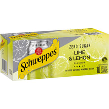 Schweppes Zero Sugar Lime Infused Mineral Water Cans Multipack 375ml x 10 Pack