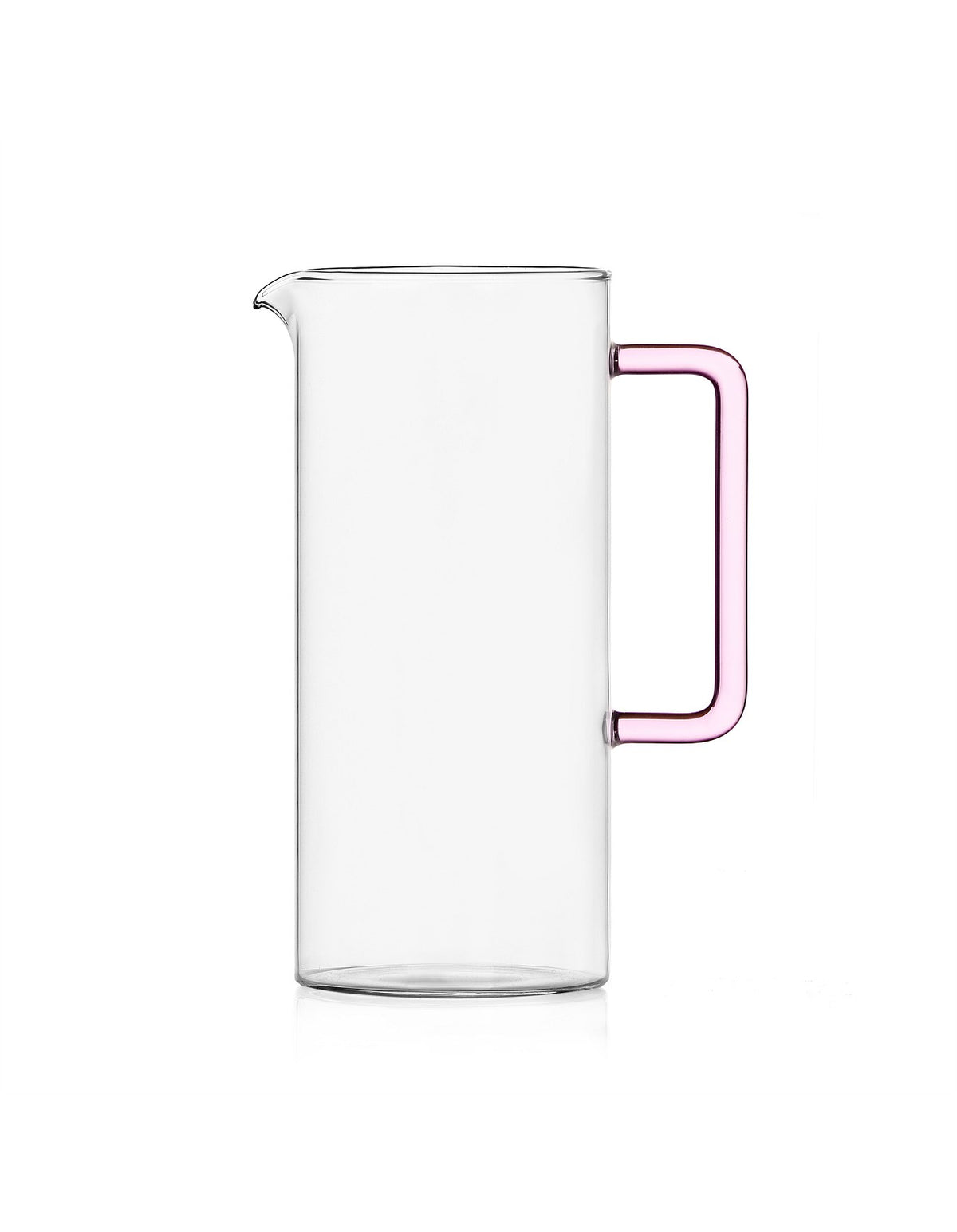 TUBE CLEAR JUG PINK HANDLE
