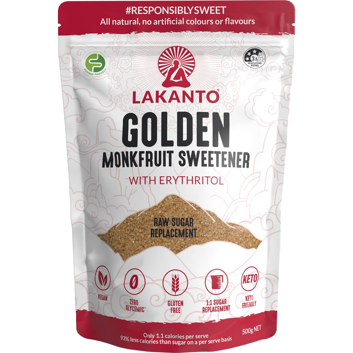 Lakanto Golden Monkfruit Sweetener 500g