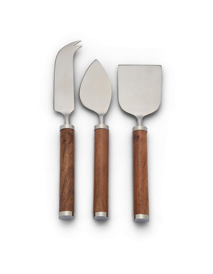 Hampton Acacia Handle Stainless Steel Cheese Knife Set of 3