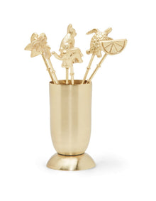 Zoological Brass Cocktail Picks Set of 6