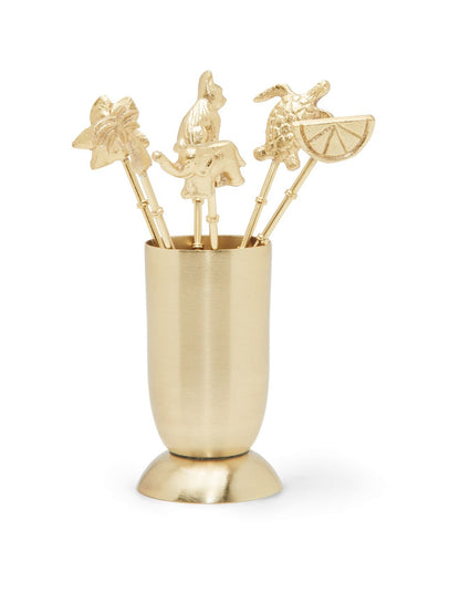 Zoological Brass Cocktail Picks Set of 6