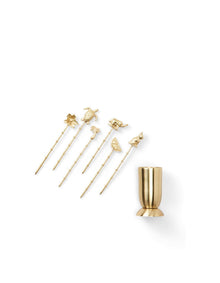 Zoological Brass Cocktail Picks Set of 6
