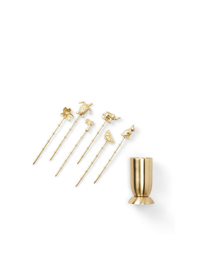 Zoological Brass Cocktail Picks Set of 6