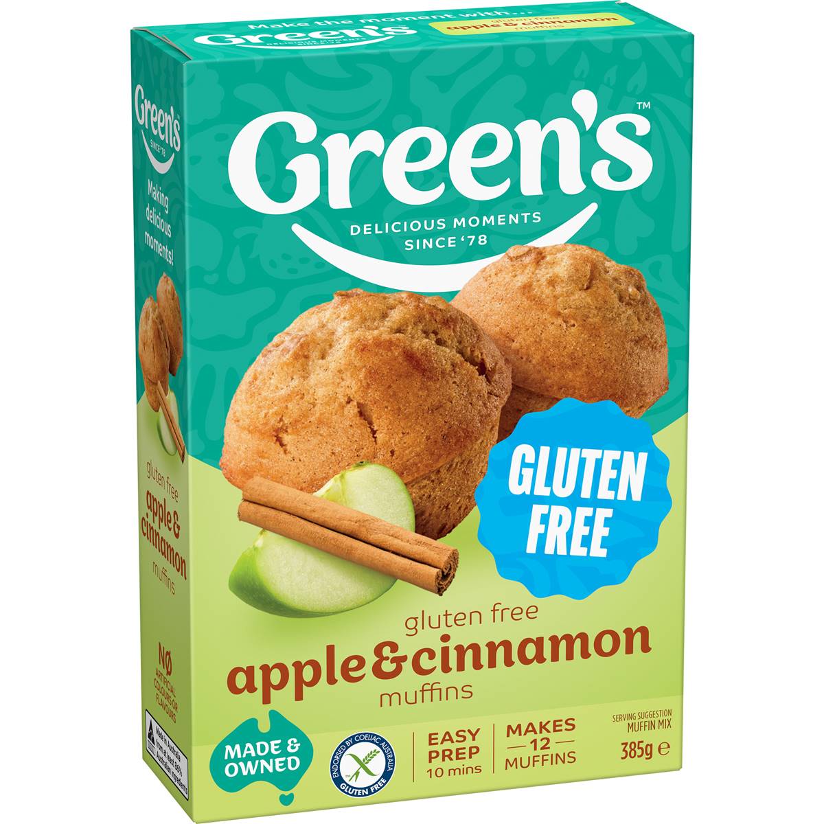 Green's Gluten Free Apple & Cinnamon Muffins Mix 385g