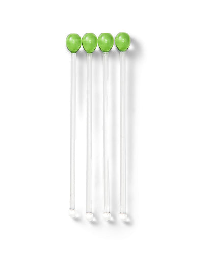 Olive Icon Glass Martini Picks Set of 6