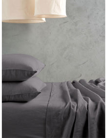 Washed Linen Sheet Set Charcoal