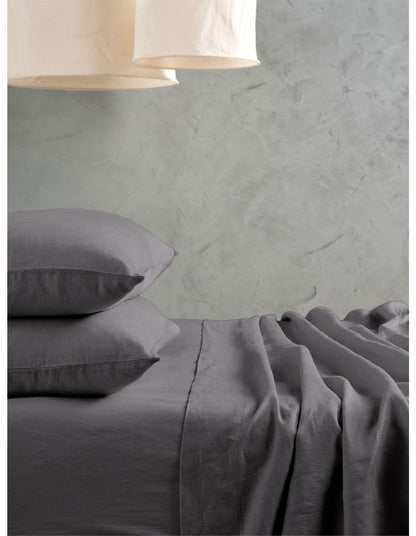 Washed Linen Sheet Set Charcoal