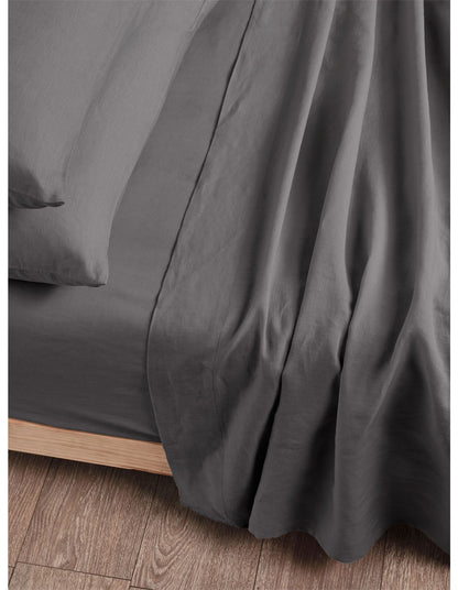 Washed Linen Sheet Set Charcoal