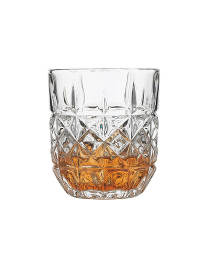 Matis 235ml Set of 4 Pressed Glass Whiskey Tumblers Clear
