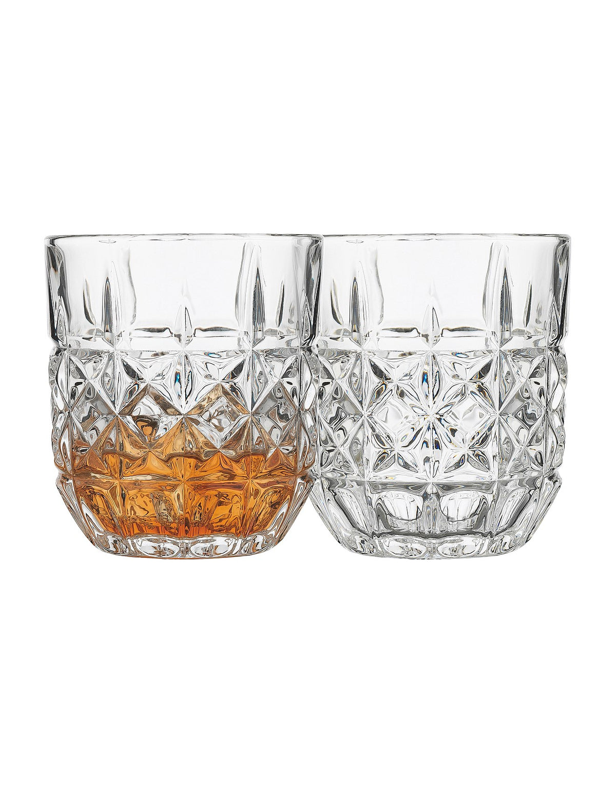 Matis 235ml Set of 4 Pressed Glass Whiskey Tumblers Clear