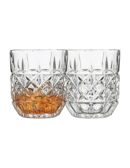 Matis 235ml Set of 4 Pressed Glass Whiskey Tumblers Clear