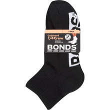 Bonds Womens Socks 1/4 Sports Size 3-8 Assorted 3 Pack