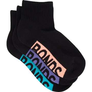 Bonds Ladies Cushioned 1/4 Crew Socks Size 3-8 Assorted 3 pack