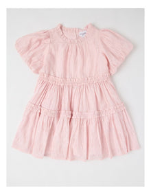 Ember Lurex Drop Waist Dress in Pink