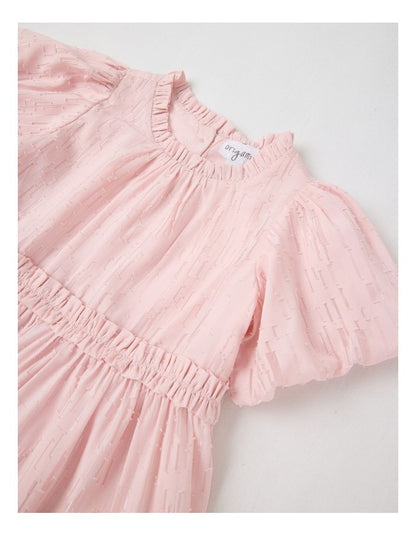 Ember Lurex Drop Waist Dress in Pink