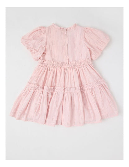 Ember Lurex Drop Waist Dress in Pink