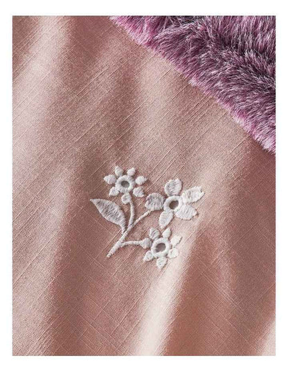 Maribel Cotton Embroidered Quilt Cover Set in Dusky Pink