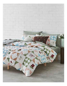 Georgia Quilted Cotton Quilt Cover Set in Fields