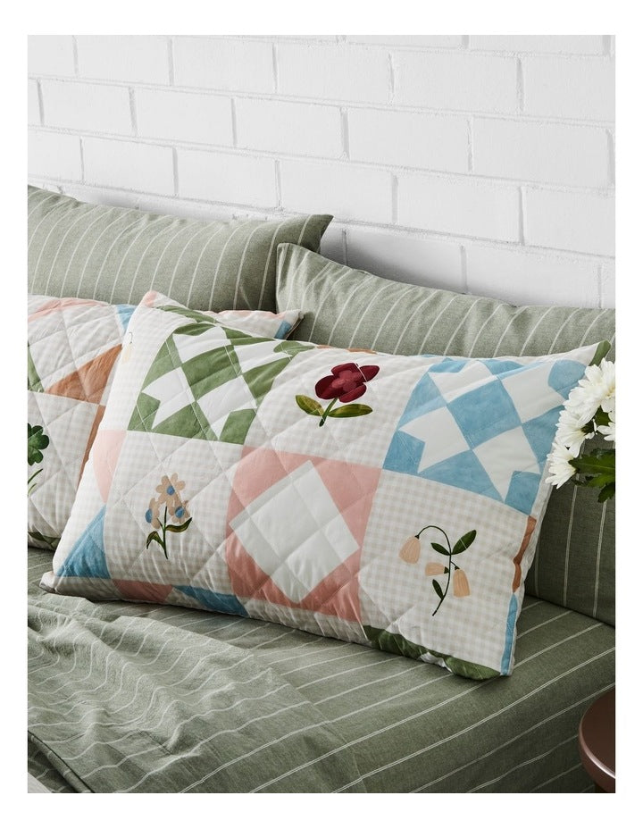 Georgia Quilted Cotton Quilt Cover Set in Fields
