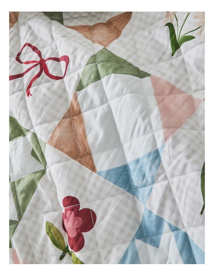 Georgia Quilted Cotton Quilt Cover Set in Fields