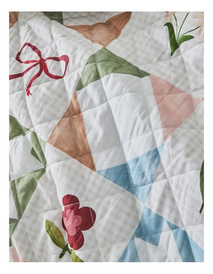 Georgia Quilted Cotton Quilt Cover Set in Fields