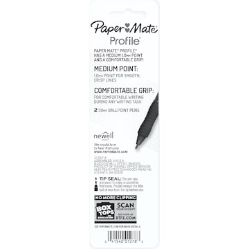Paper Mate Profile 1.0mm Ballpoint Pens Blue 2 pack