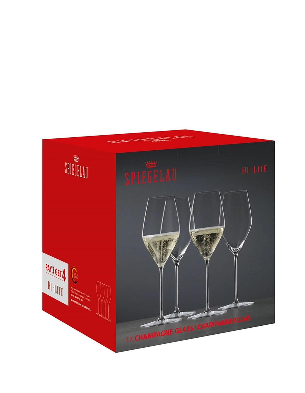 HI-LITE CHAMPAGNE GLASS SET OF 4