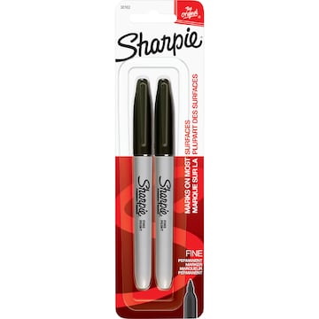Sharpie Permanent Marker Pens Fine Point Black 2 pack