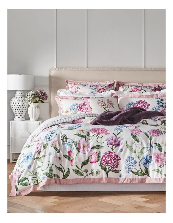 Winter Romance Cotton Sateen Quilt Cover Set in Plum